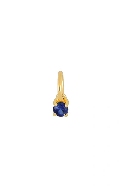 Ef Collection Birthstone Charm In Yellow Gold/ Blue