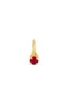 Ef Collection Birthstone Charm In Yellow Gold/ Ruby