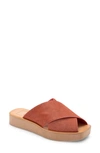 Dolce Vita Capri Genuine Calf Hair Platform Slide Sandal In Rust Calf Hair