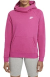 Nike Essential Knit Hoodie In Fireberry/ Heather/ White