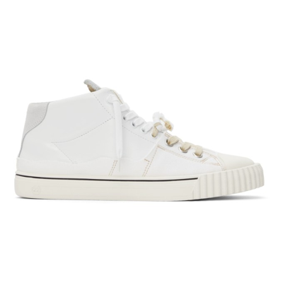 Maison Margiela Mens White Evolution High-top Leather Sneakers
