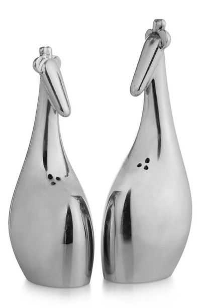 Nambe Savanna Giraffe 2-pc. Salt & Pepper Shaker Set In Silver