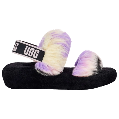 Ugg Oh Yeah Tie-dye Faux Shearling Slingback Slippers In Magnolia
