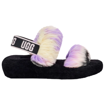 Ugg Oh Yeah Tie-dye Faux Shearling Slingback Slippers In Magnolia Tie Dye