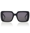 Dior Oversized Square Acetate Sunglasses In Shiny Black Smoke