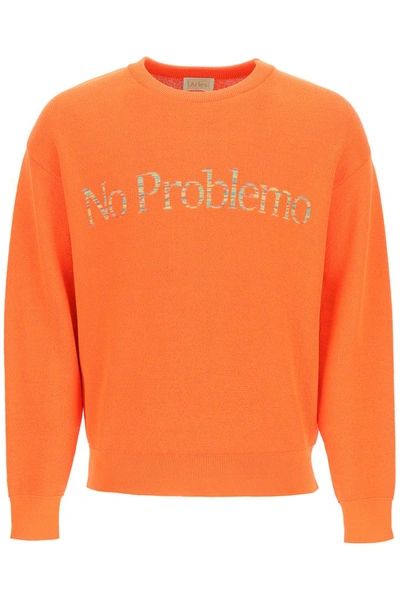 Aries Space Dye No Problemo Sweater In Orange