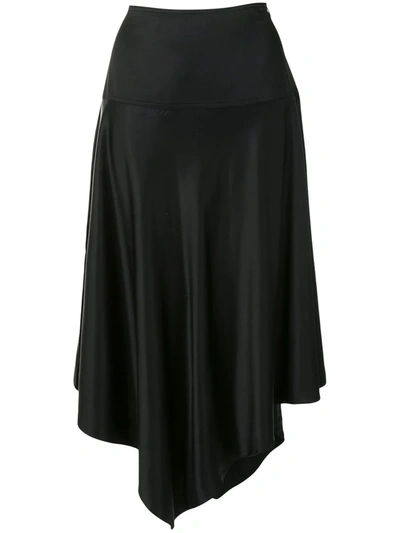 Jw Anderson High-waisted Asymmetric-hem Skirt In Black