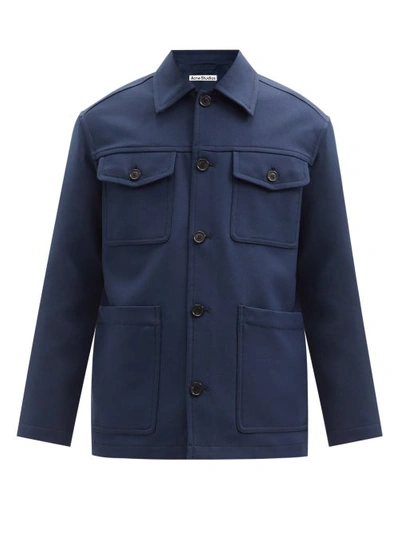 Acne Studios Twill Shirt Jacket Spruce Blue