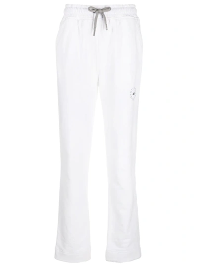 Adidas By Stella Mccartney Logo-print Cotton French-terry Track Pants In White