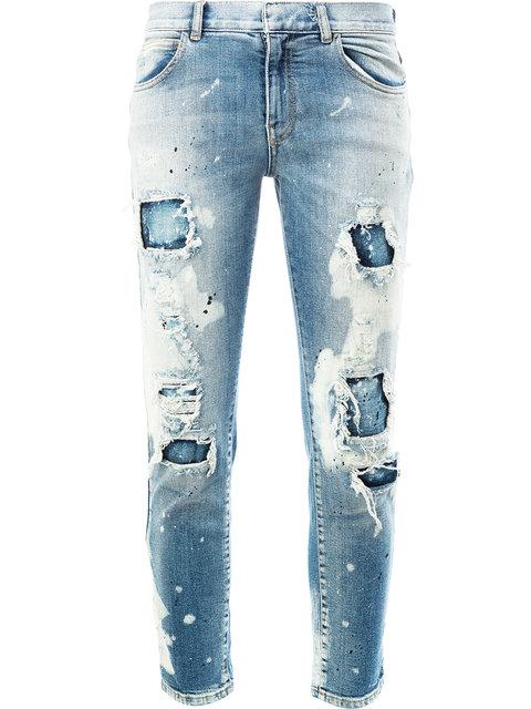 Faith Connexion Distressed Cropped Jeans | ModeSens