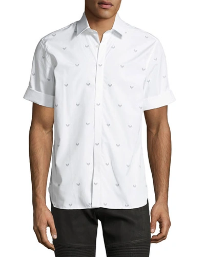 Neil Barrett Military Arrow Short-sleeve Cotton Shirt