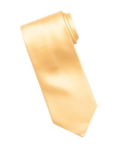 Stefano Ricci Solid Silk Satin Tie In Gold