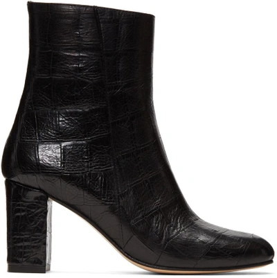 Maryam Nassir Zadeh Black Croc-embossed Agnes Boots