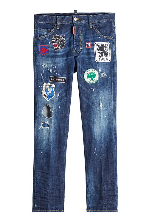 jeans with patches on them