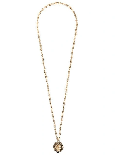 Gucci Interlocking Rings Necklace In Metal In Gold