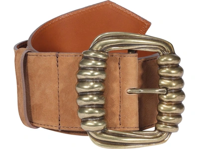 Etro Suede Leather Belt In Beige
