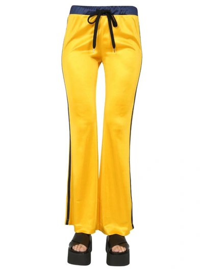 Marni Shiny Jersey Fitting Pants In Yellow