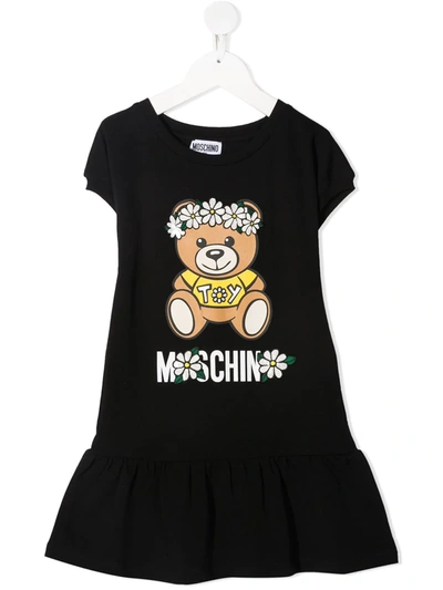 Moschino Kids' Teddy Bear T-shirt Dress In Black