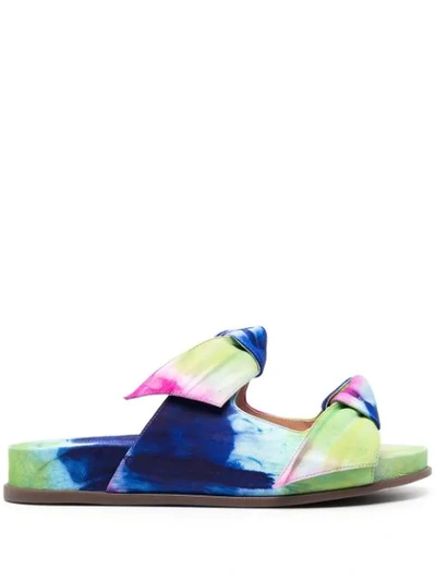 Alexandre Birman Tie-dye Print Sandals In Green