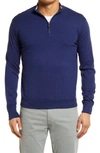 Peter Millar Men's Crest Quarter-zip Sweater In Navy