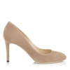 Jimmy Choo Bridget 85 Ballet Pink Suede Round Toe Pumps