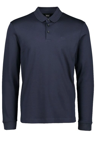 Boss Business Boss Pado 11 Long Sleeved Polo T Shirt Navy