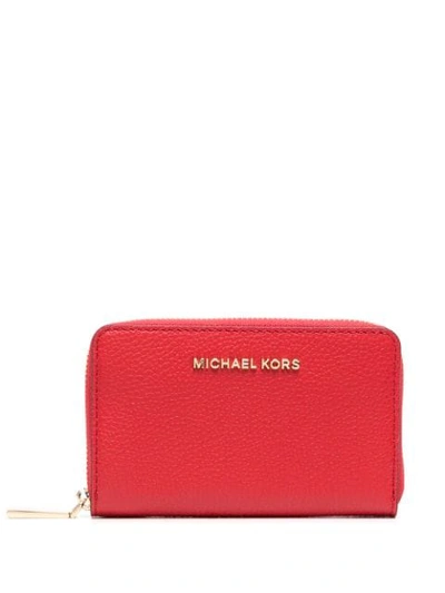 Michael Michael Kors Compact Wallet In Red