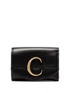 Chloé Logo-plaque Leather Wallet In Black