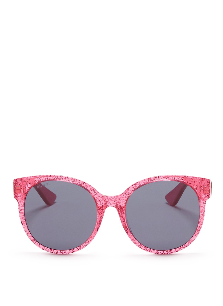 Gucci Glitter Acetate Round Sunglasses | ModeSens