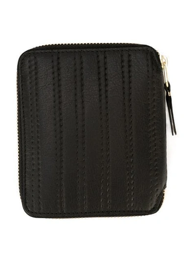 Comme Des Garçons 'embossed Stitch' French Wallet In Black