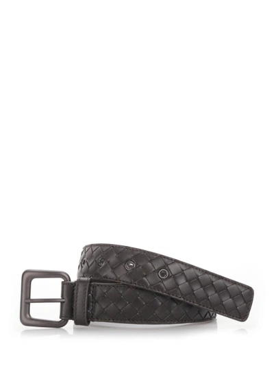 Bottega Veneta Brown 'intreccio' Leather Belt