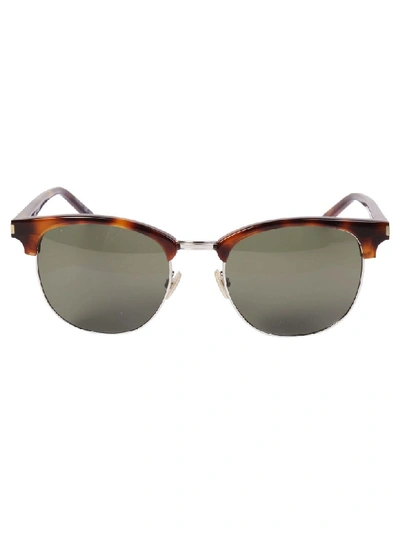 Saint Laurent Classic 59mm Aviator Sunglasses In Havana Green