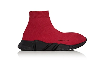 Balenciaga Men's Speed Knit Sneakers In Bordeaux