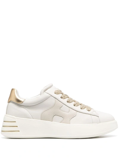 Hogan Rebel Metallic-detail Trainers In Beige