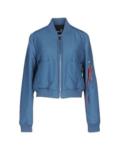 Love Moschino Bomber In Pastel Blue