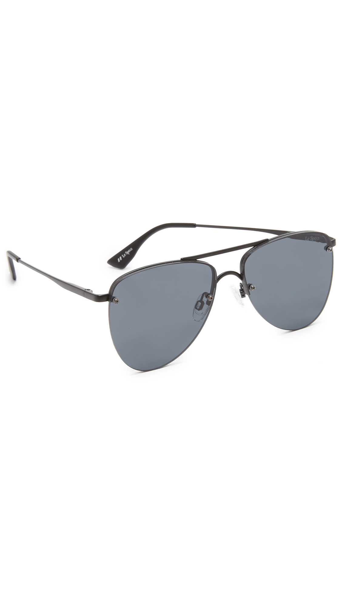 Le Specs The Prince Sunglasses In Matte Black/smoke Mono | ModeSens