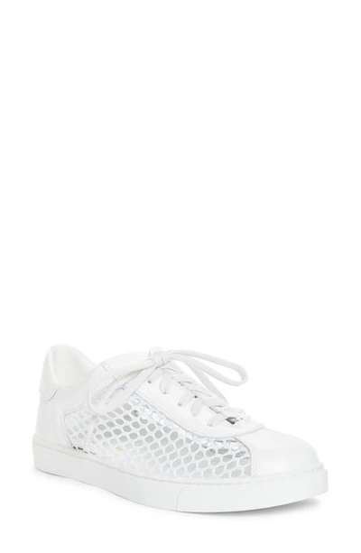Gianvito Rossi Speedster Leather And Open-knit Sneakers In White