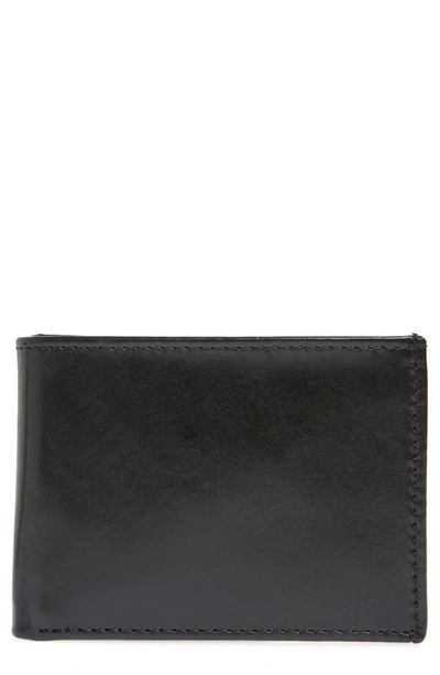 Johnston & Murphy Leather Super Slim Wallet In Black Full Grain Leather