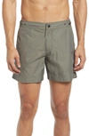 Prince And Bond Dutch Boy Solid Hybrid Nylon Swim Trunks In Green
