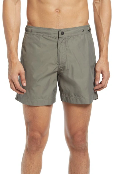 Prince And Bond Dutch Boy Solid Hybrid Nylon Swim Trunks In Green