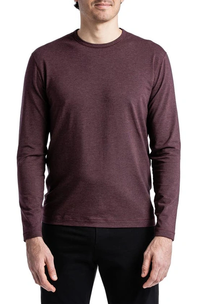 Public Rec Go-to Long Sleeve Performance T-shirt In Heather Burgundy
