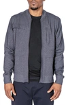 Public Rec Men's Crosstown Nylon-stretch Zip Bomber Jacket In Heather Charcoal