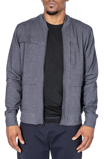 Public Rec Men's Crosstown Nylon-stretch Zip Bomber Jacket In Heather Charcoal