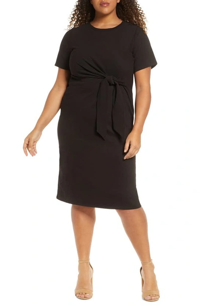 Adyson Parker Knotted Tie Dress In Black