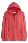 Adyson Parker Lace-up Hoodie With Built-in Mask In Strawberry Granita