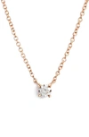 Bony Levy Petite Liora Diamond Solitaire Pendant Necklace (nordstrom Exclusive) In Rose Gold