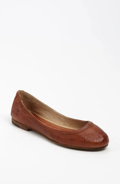 Frye Carson Ballet Flat In Cognac Leather