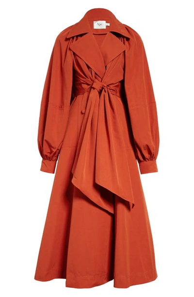Aje Interlace Convertible Trench Dress In Rust