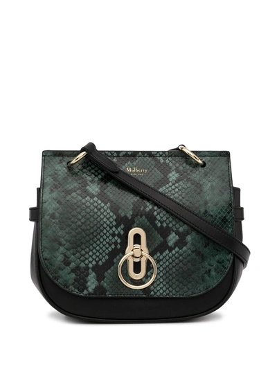 Mulberry Bayswater Pebbled Leather Satchel In Green