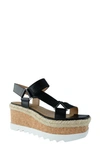 Marc Fisher Ltd Gylian Wedge Espadrille Sandals In Black Leather